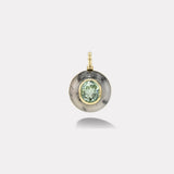 8.2ct Oval Mint Green Tourmaline in Hand Carved Dendrite