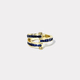 Magna Ring with Carre Cut Blue Sapphires