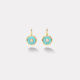 Midi Compass Hook Earrings with Turquoise