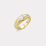 1ct GIA Round Brilliant Diamond Solitaire Modern Love Ring