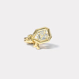 5ct Antique Asscher Cut Diamond Loop Ring