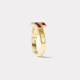 Petite Ruby Baguette Buckle Ring