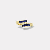 Petite Blue Sapphire Baguette Buckle Ring