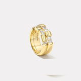Petite Diamond Vein Double Coil Bond Ring