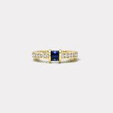 Magna Barrel Ring - Baguette Sapphires and Diamonds