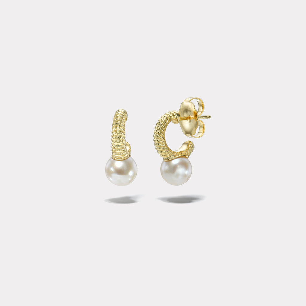 Petite Modern Love Pearl Hoops