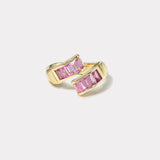 Pink Sapphire Baguette Buckle Ring