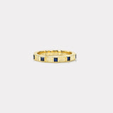 Pleated Five Stone Band - Carre Cut Sapphires