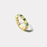 .77ct Carre Cut Emerald Pleated 5 Stone Band