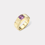 1.16ct Pink Sapphire Pleated Solitaire Band