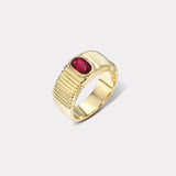 1ct Oval Ruby Pleated Solitaire Band