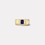 .97ct Emerald Cut Blue Sapphire Pleated Solitaire Band