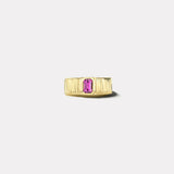 .80ct Emerald Cut Purple Sapphire Pleated Solitaire Band
