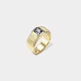 1.05ct Purple Sapphire Pleated Solitaire Band