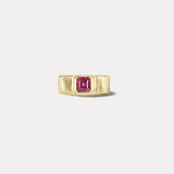 1.09ct Square Emerald Cut Hot Pink Sapphire Pleated Solitaire Band