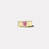 1.63ct Cushion Pink Sapphire Pleated Solitaire Band