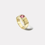 1.63ct Cushion Pink Sapphire Pleated Solitaire Band