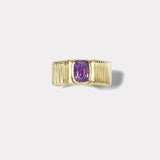 1.75ct Cushion Milky Fuchsia Sapphire Pleated Solitaire Band