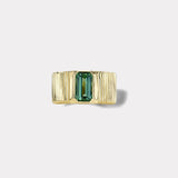 2.51ct Green Tourmaline Pleated Solitaire Band