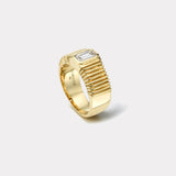 .48ct GIA Emerald Cut Diamond Pleated Solitaire Ring