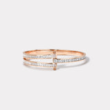 Rose Gold Magna Bracelet with White Baguette Cut Diamonds