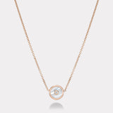 Rose Gold Mini Compass Pendant with White Mother of Pearl