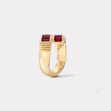 Ruby Baguette Buckle Ring