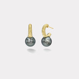 Classic Modern Love Tahitian Pearl Hoops