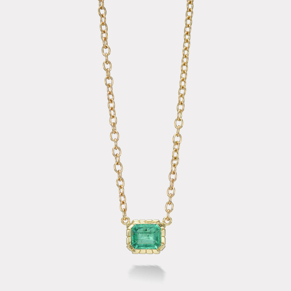 One of a Kind 3.27ct Emerald Heirloom Bezel Pendant