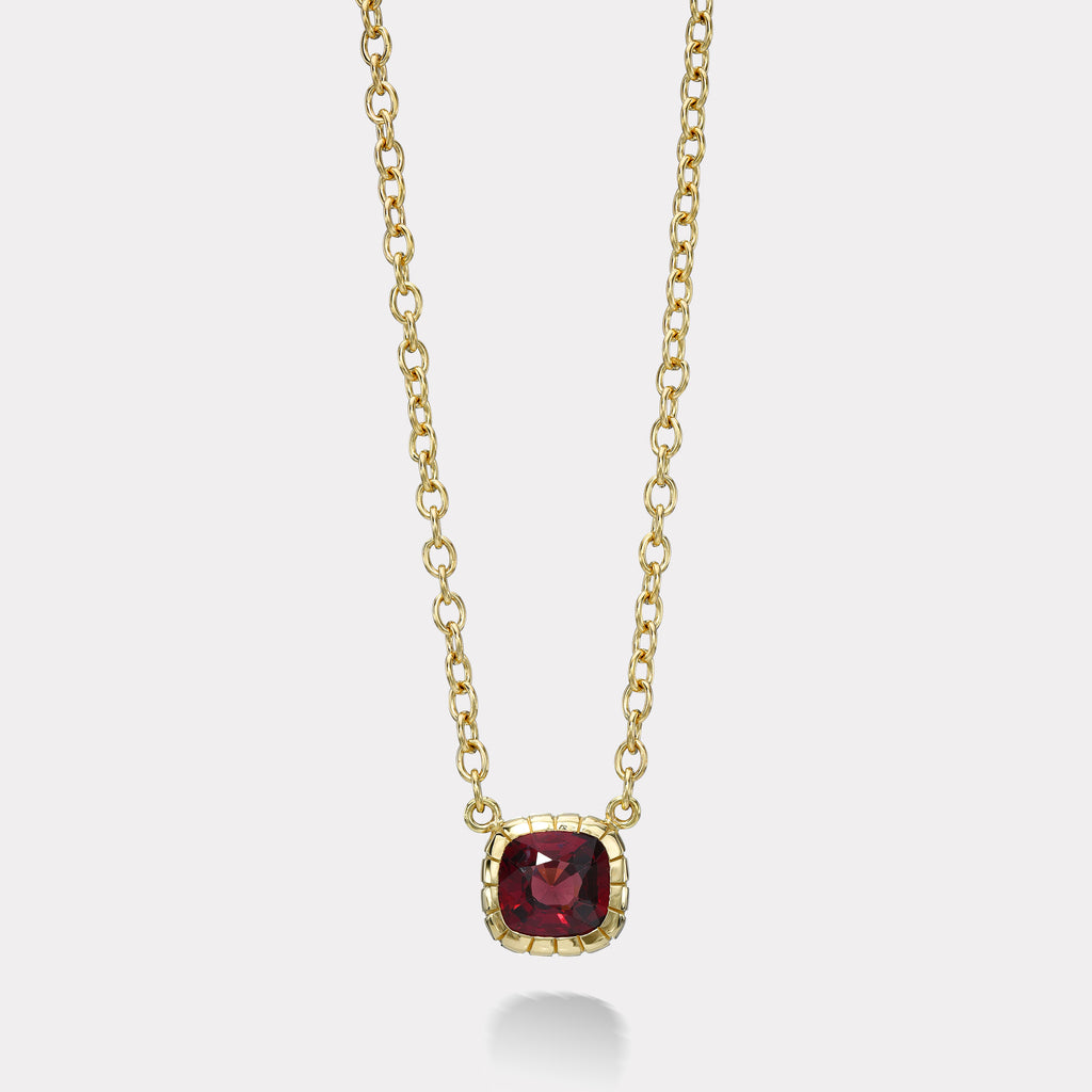 One of a Kind 5.41ct Rhodolite Garnet Heirloom Bezel Pendant