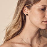 Mini Compass Stud Earrings with Lapis
