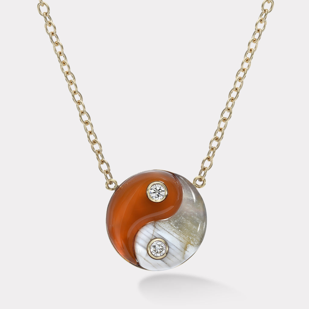 Carnelian & Agate Medium Yin Yang Pendant