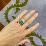 5.10ct Brazilian Emerald Heirloom Bezel Ring