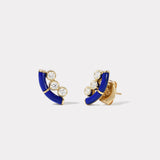 Lapis Crested Inlay Diamond Studs