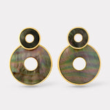 Dark Mother of Pearl Swivel Earrings