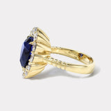5.96ct Tanzanite and Diamond Heirloom Bezel Ring