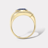 3.69ct Heart Shaped Blue Sapphire Impetus Interlocking Puzzle Ring