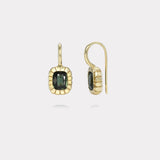 2.23ct Green Sapphire Heirloom Bezel Earrings
