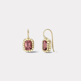 3.76ct Cushion Garnet Heirloom Bezel Earrings