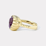7.08cts Heart Amethyst Heirloom Bezel Ring