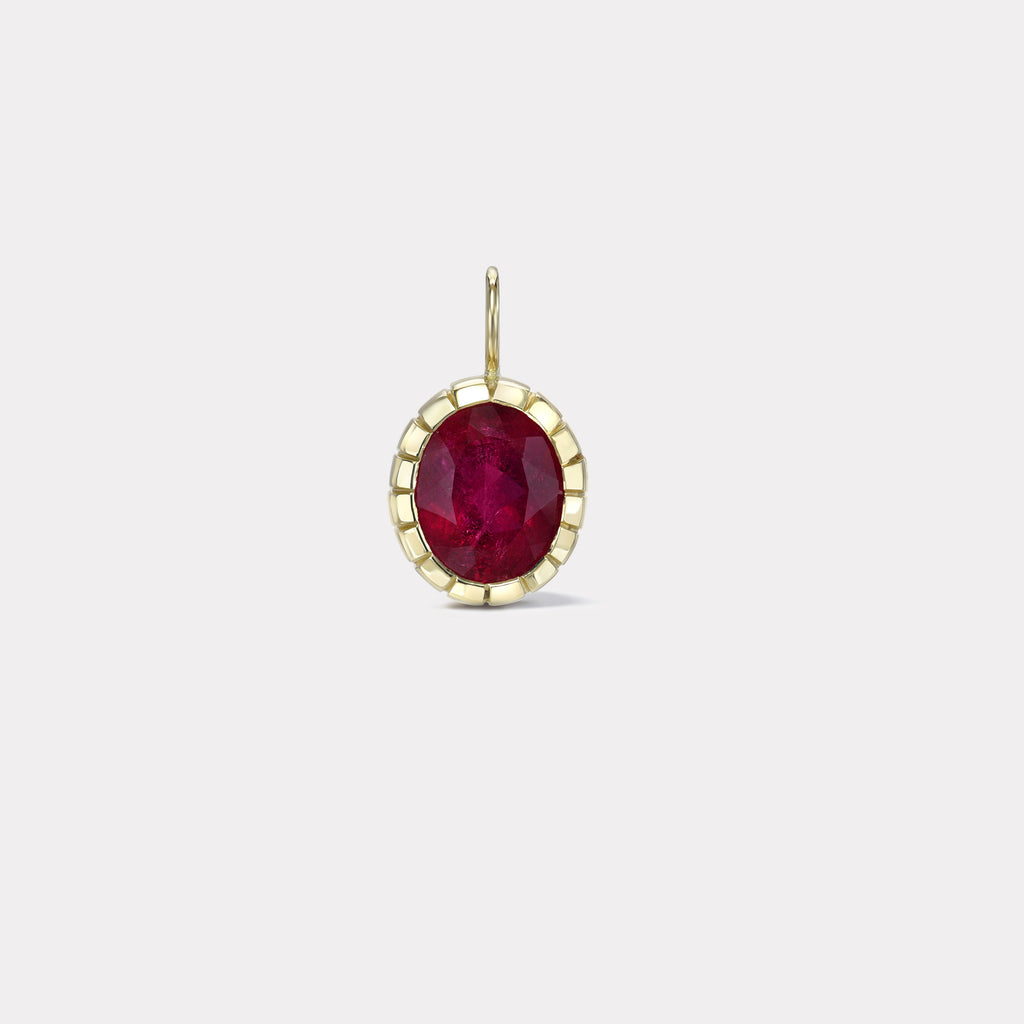 One of a Kind 5.4ct Rubellite Heirloom Bezel Charm