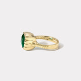 4.73ct Cushion Emerald Heirloom Bezel Ring