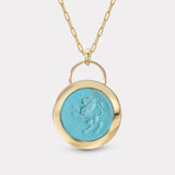 Lion Signature Padlock Intaglio - Turquoise