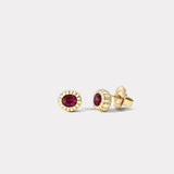 1.92ct Ruby Heirloom Bezel Stud Earrings