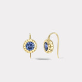 1.72ct Sky Blue Sapphire Heirloom Bezel Earrings