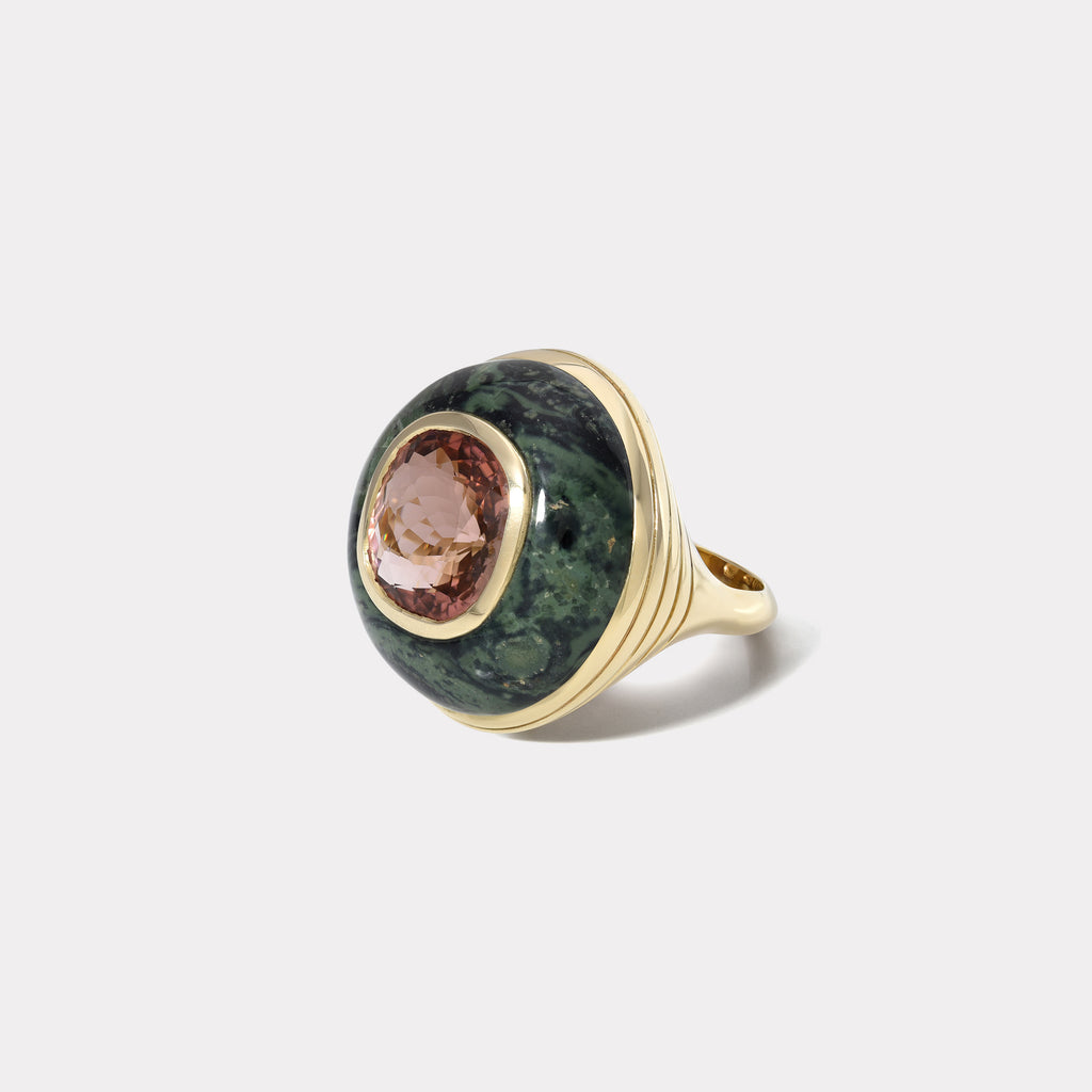 One of a Kind Lollipop Ring - 7.2ct Tourmaline in Jasper