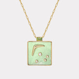 Karma Pendant with Green Turquoise and Green Tourmaline