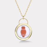 Owl Signature Padlock Intaglio in Carnelian/Agate