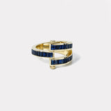 Magna Ring with Baguette Cut Blue Sapphires