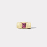 Pleated Solitaire Band - 1.83 Malaya Garnet